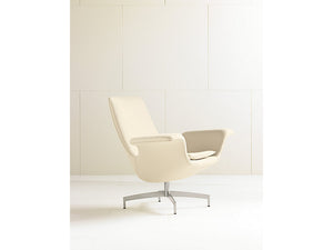 HNI HBF Dialogue Lounge Chair and Ottoman, Cream - Ex Showroom