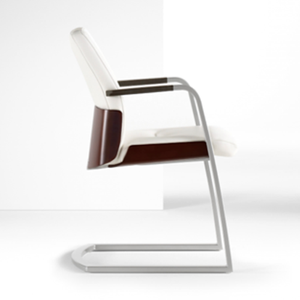 HNI Gunlocke Olla Cantilever Chair, Leather - Ex Showroom